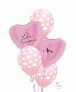 Comunión Corazones y Nubes Rosa