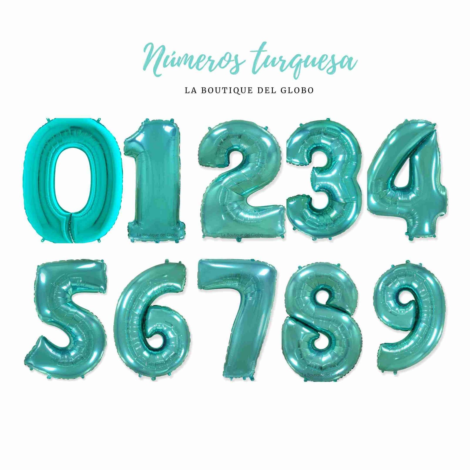 Números Turquesa - La Boutique del Globo