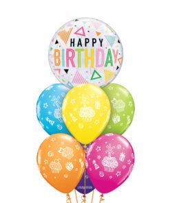 Burbuja Happy Birthday Triangulos