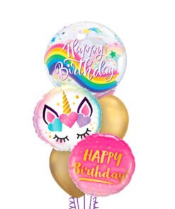 Burbuja Happy Birthday Unicornios