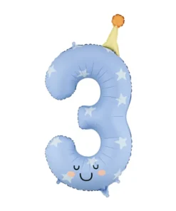 Globo Numero Tres Gorrito Divertido