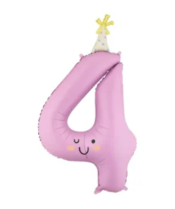 Globo Numero Cuatro Gorrito Divertido