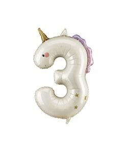 Globo de Foil Unicornio Número 3